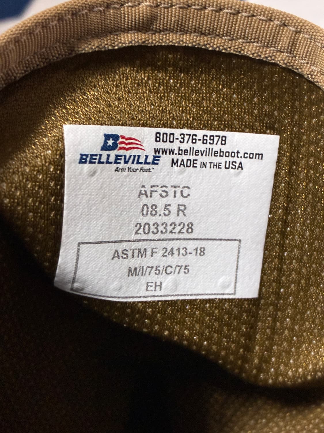 미군 오리지널 벨빌(Belleville) 전술 전투화 상품이미지6