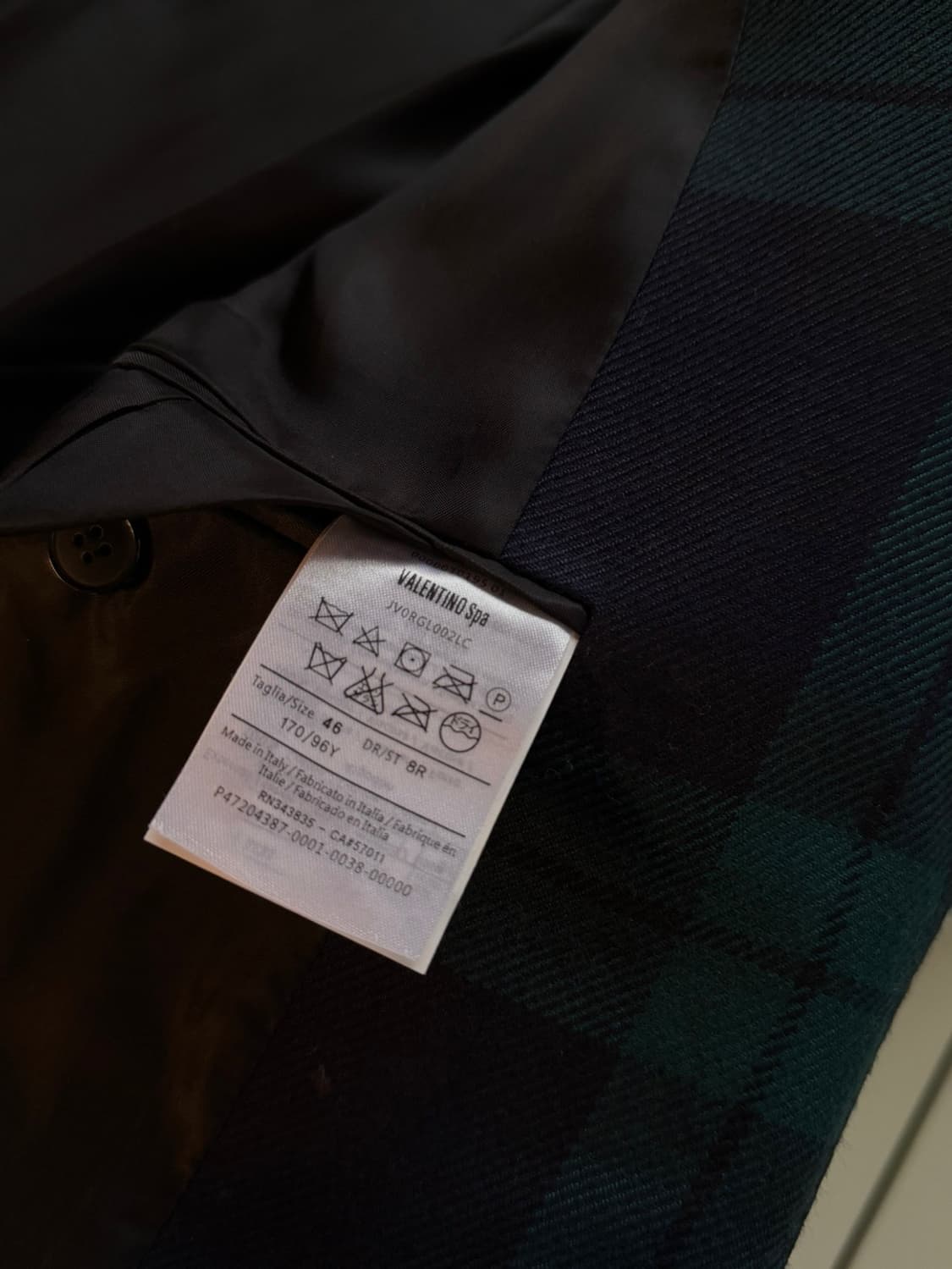 발렌티노 블랙와치 테일러드 자켓 슬림100 상품이미지7