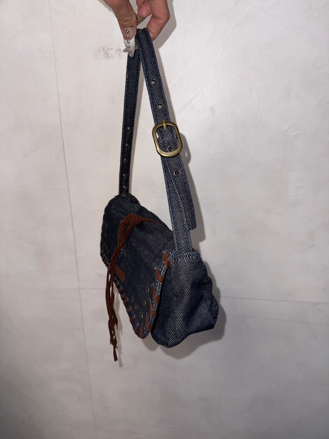 Renoma denim western stitch eyelet 숄더백 상품이미지3