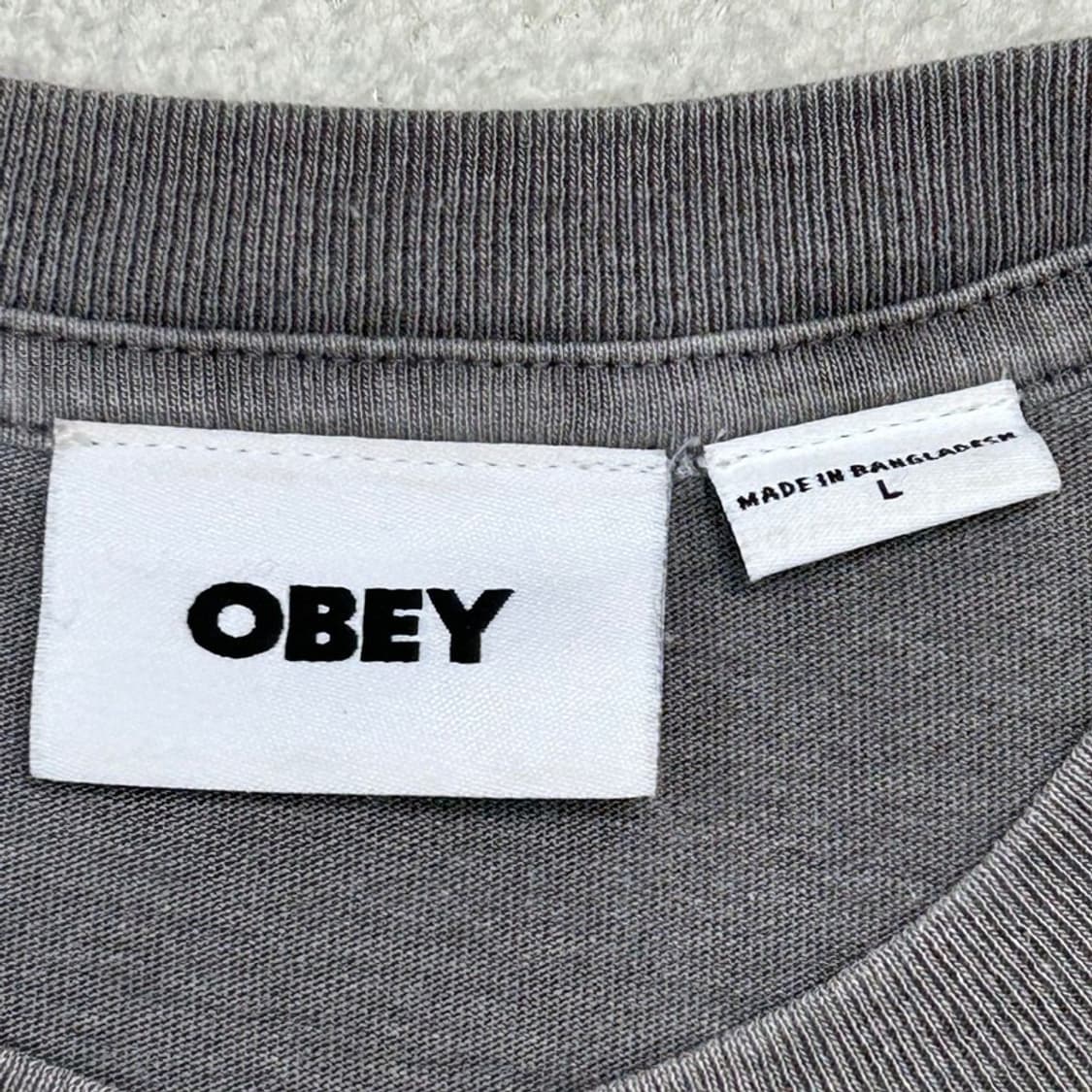 OBEY 로워케이스 피그먼트 티셔츠 차콜 L 상품이미지6