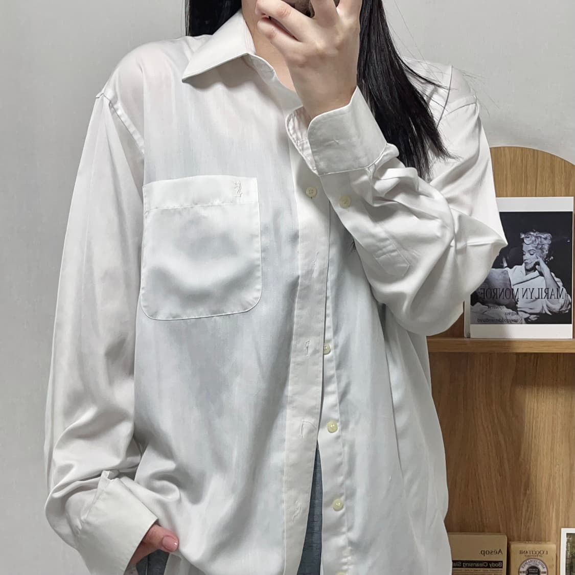 [정품] 입생로랑 화이트 화이트자수 포켓 셔츠 [ 100 ] 상품이미지3