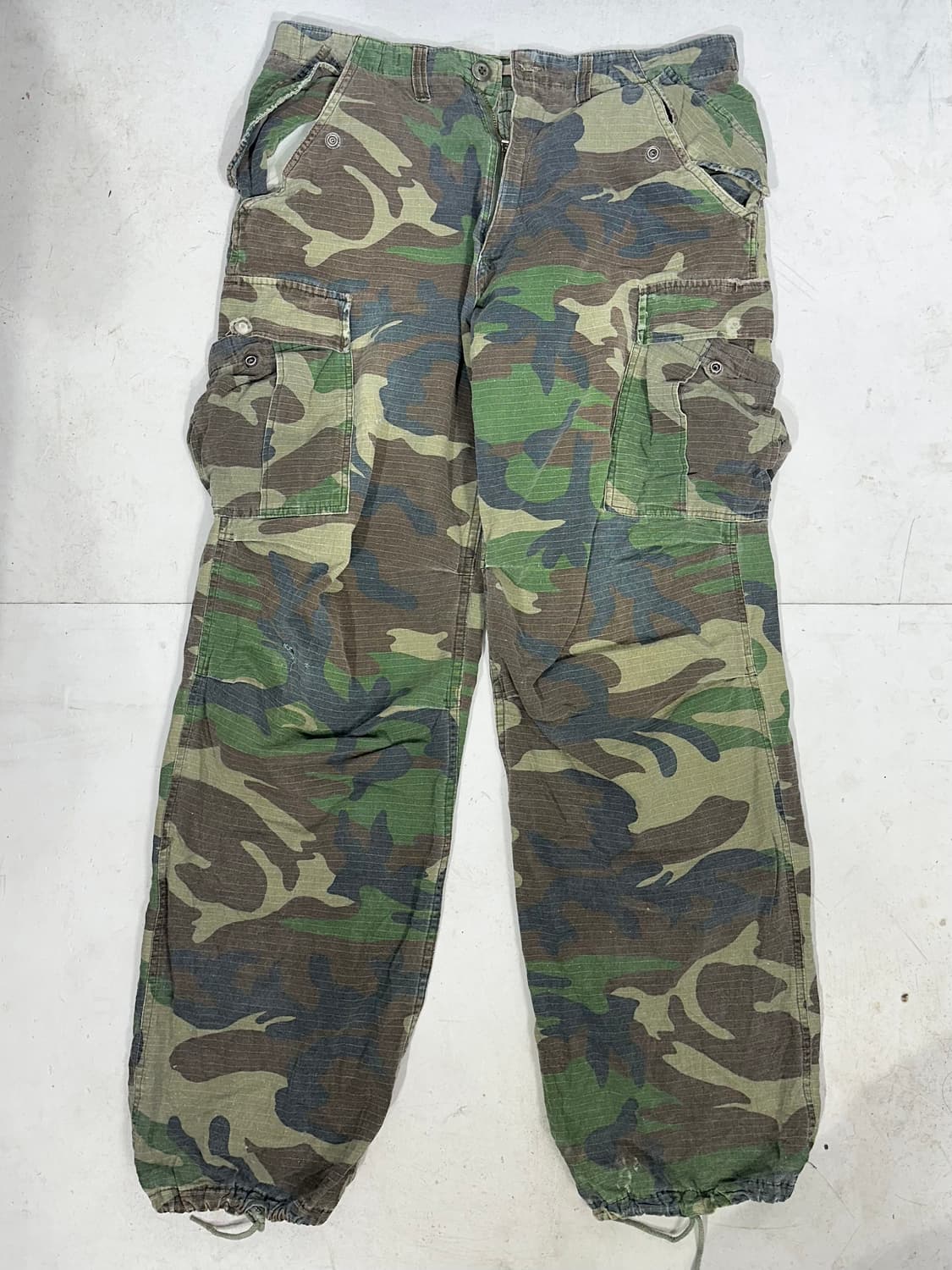 빈티지 카키 와이드 립스타 밀리터리 카고 팬츠   상품이미지4