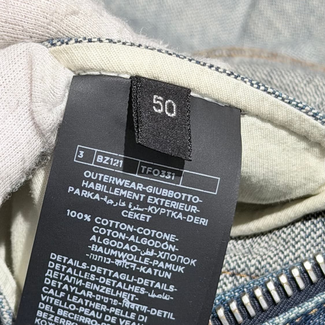 (A+/50) / 톰포드 데님 시어링 블루 데님 블루종 봄버 청자켓 상품이미지7