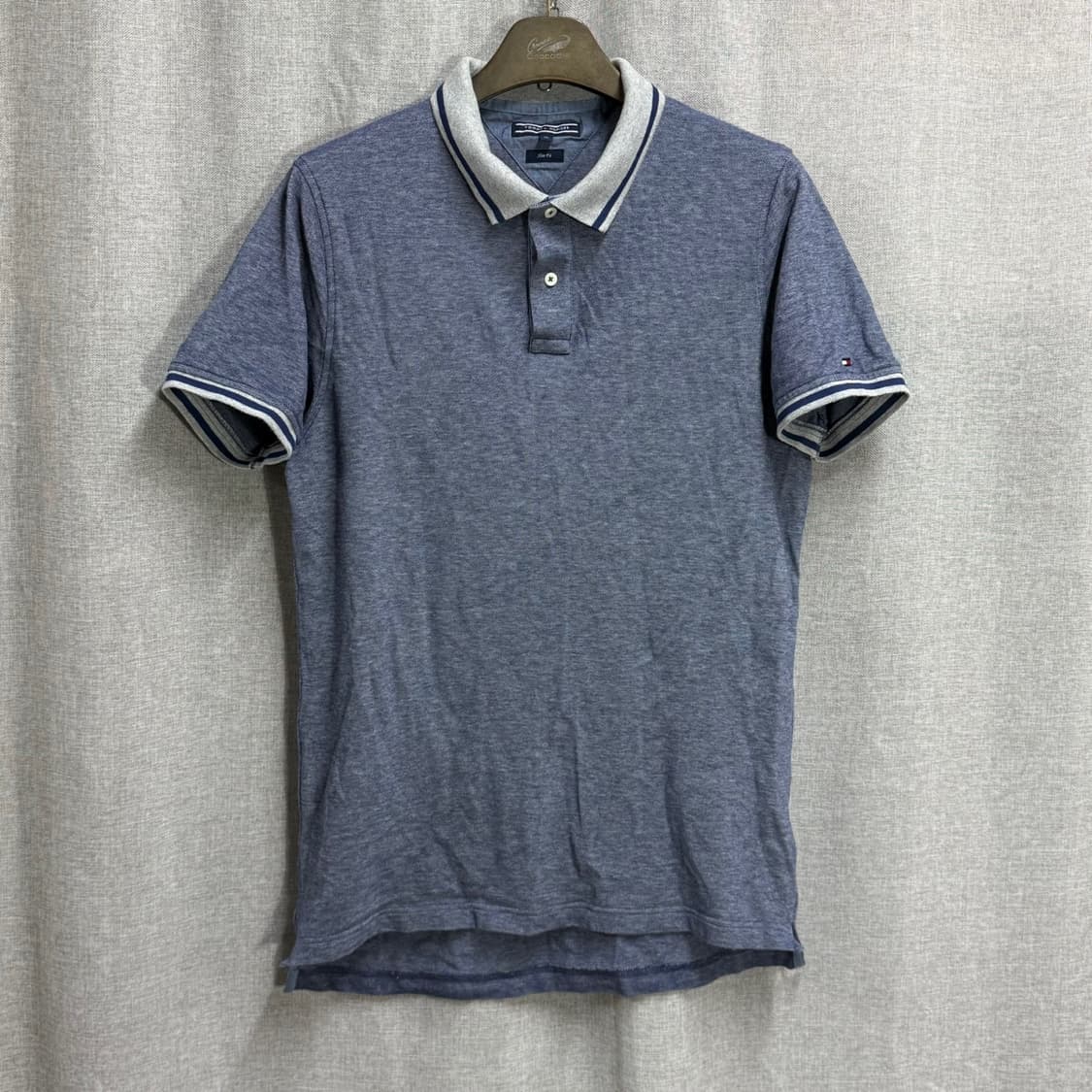 [XL] 타미힐피거 블루 면 반팔 카라티 상품이미지1