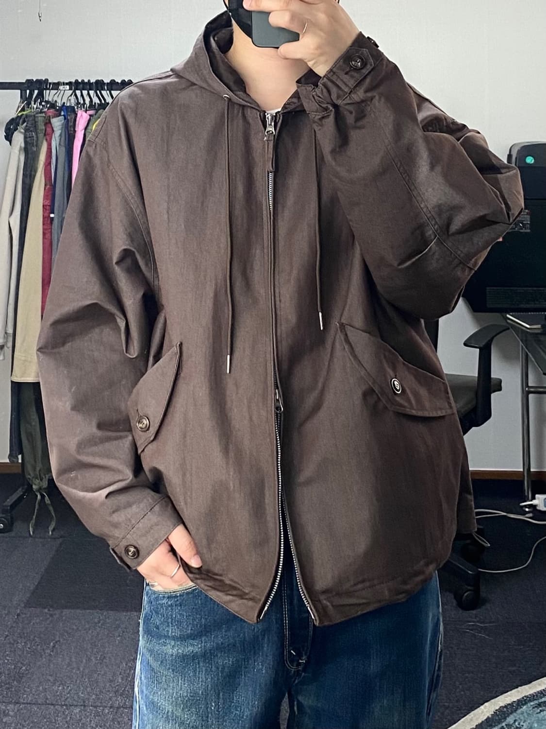 [L] Vtg Balance Out 브라운 투웨이 후드집업 자켓 상품이미지8