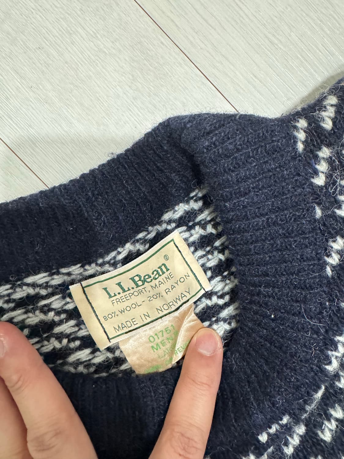 빈티지 엘엘빈 버드아이 니트 라지 상품이미지2