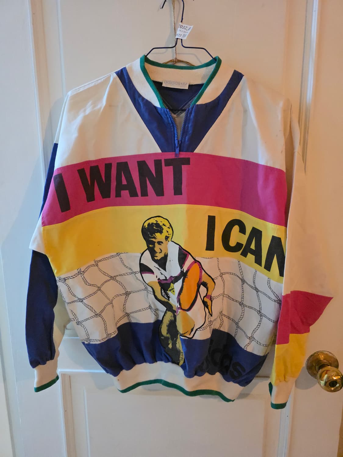 90'빈티지아디다스 "I WANT I CAN" 올드스쿨 아노락 상품이미지1