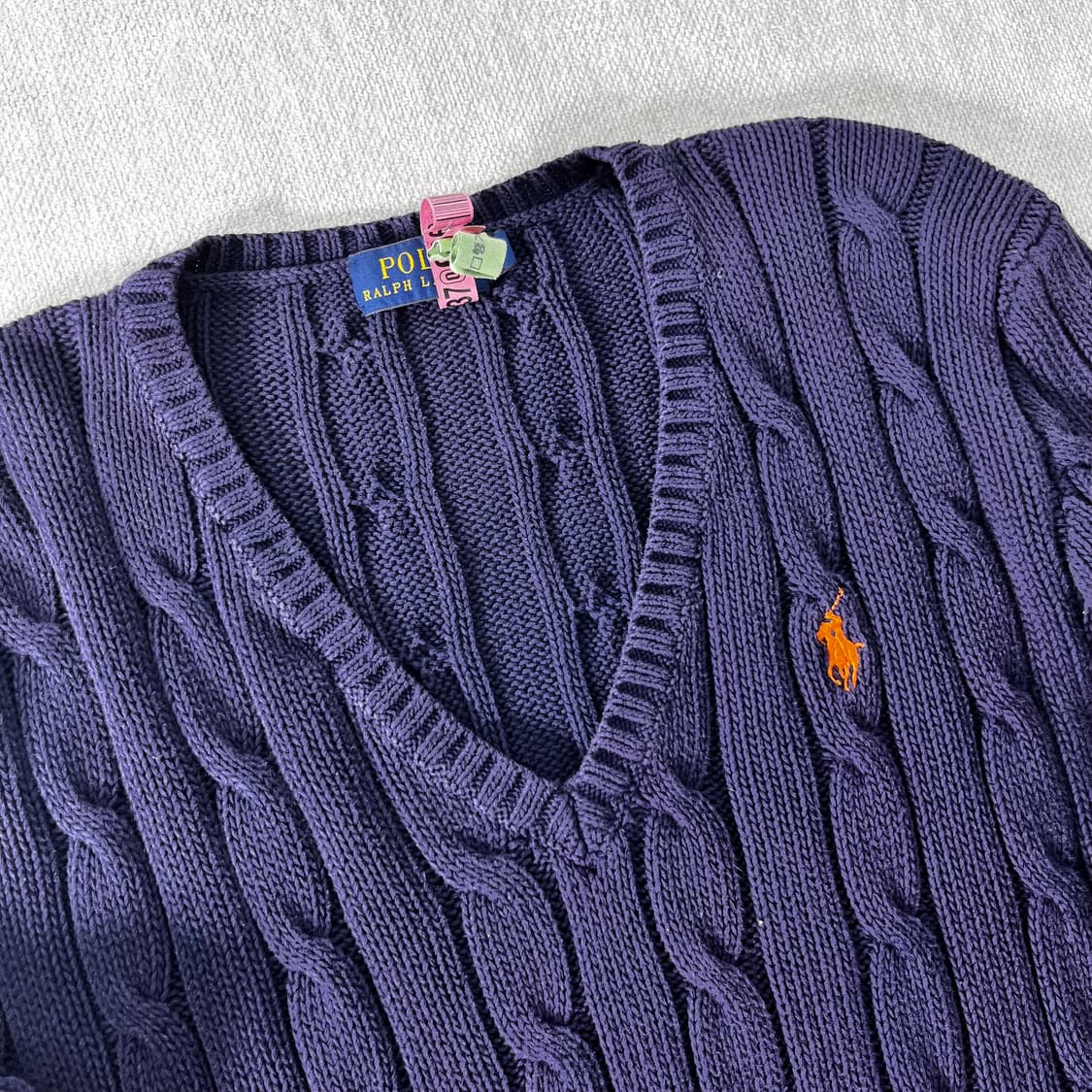 W 95 폴로랄프로렌 꽈배기 브이넥 니트 상품이미지2
