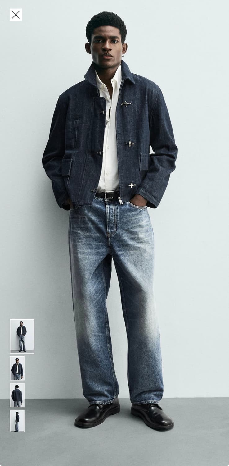 자라 Zara 토글 데님 자켓 M size 새상품 4470/341/40 상품이미지5