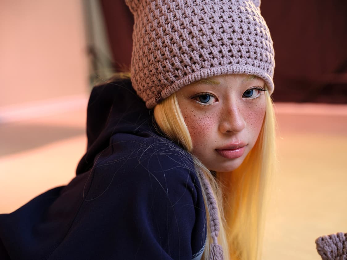 코이세이오 X 브라이스 캣 트와인 비니 애쉬 핑크 상품이미지3