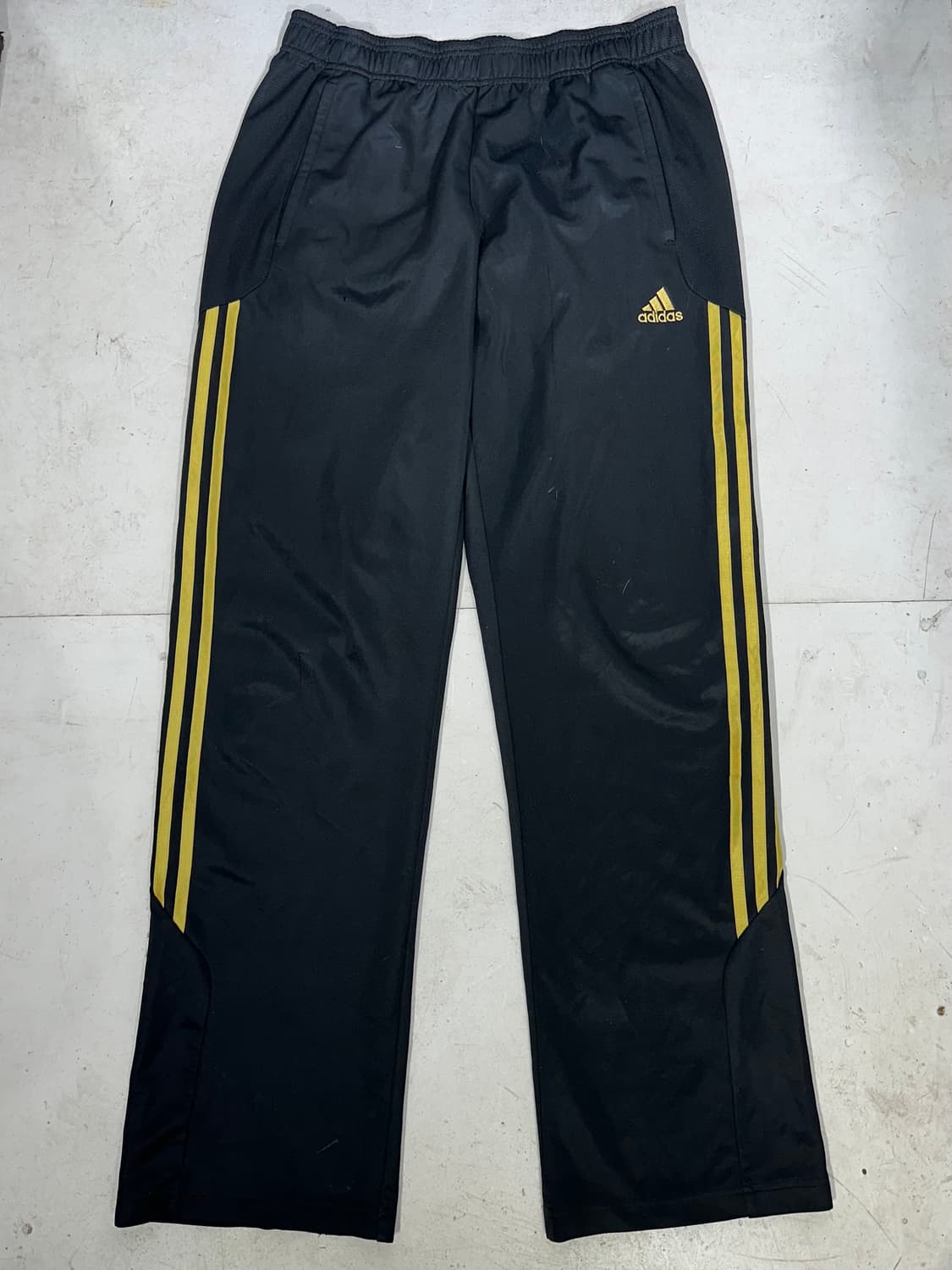 아디다스 블랙 골드 삼선 와이드 트레이닝 팬츠 L 상품이미지4