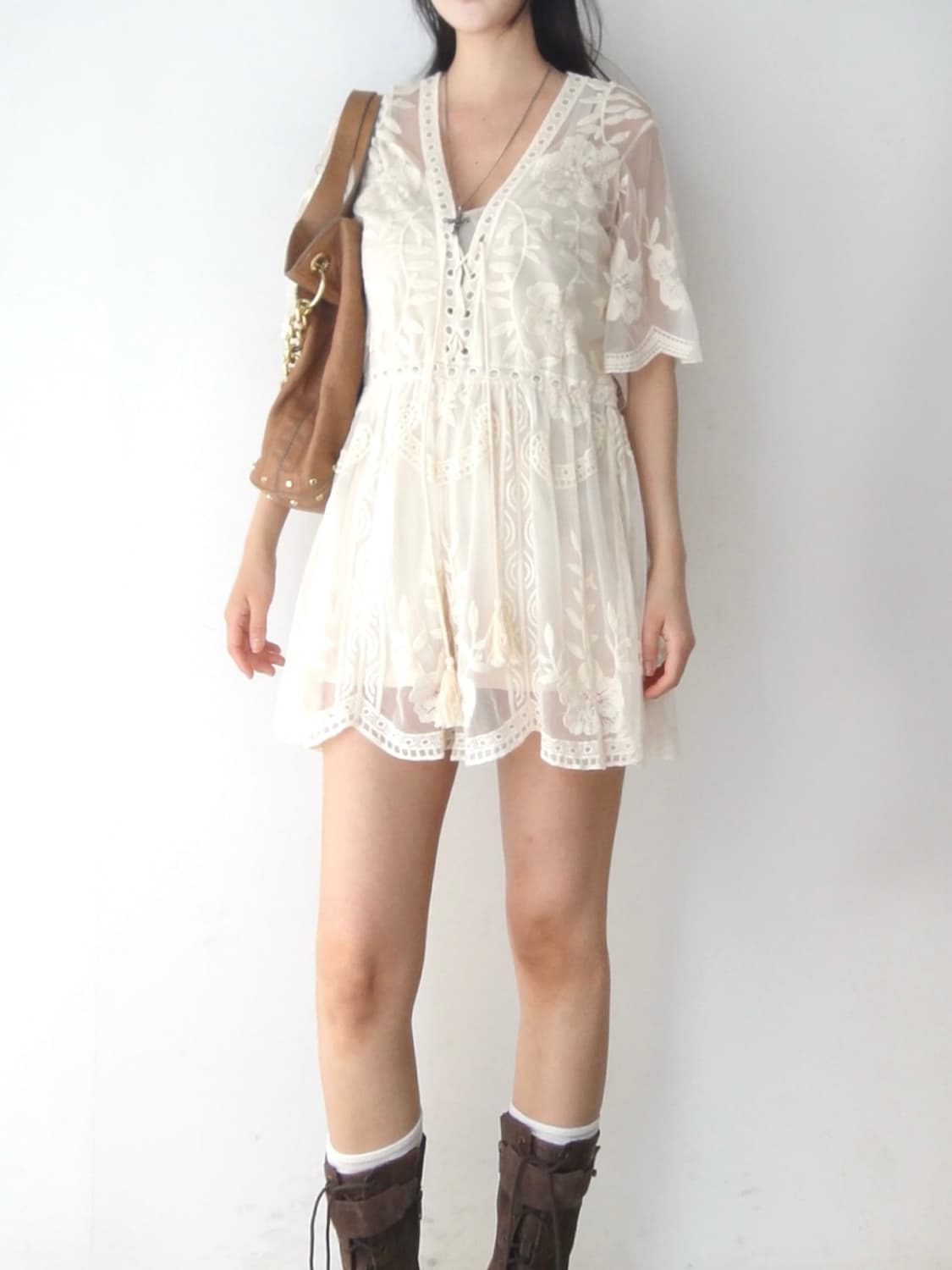 Palm sheer zip suit ops / ivory 상품이미지6
