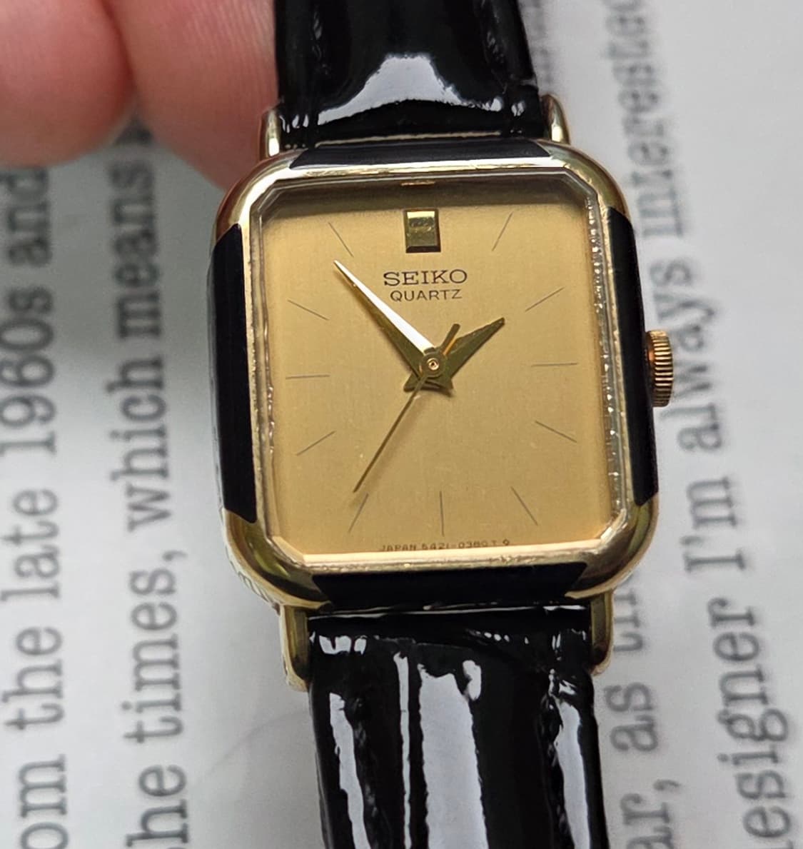 레어] 빈티지 세이코 미니탱크 샴골판 칼침핸즈 슬림쿼츠 여성용  상품이미지9