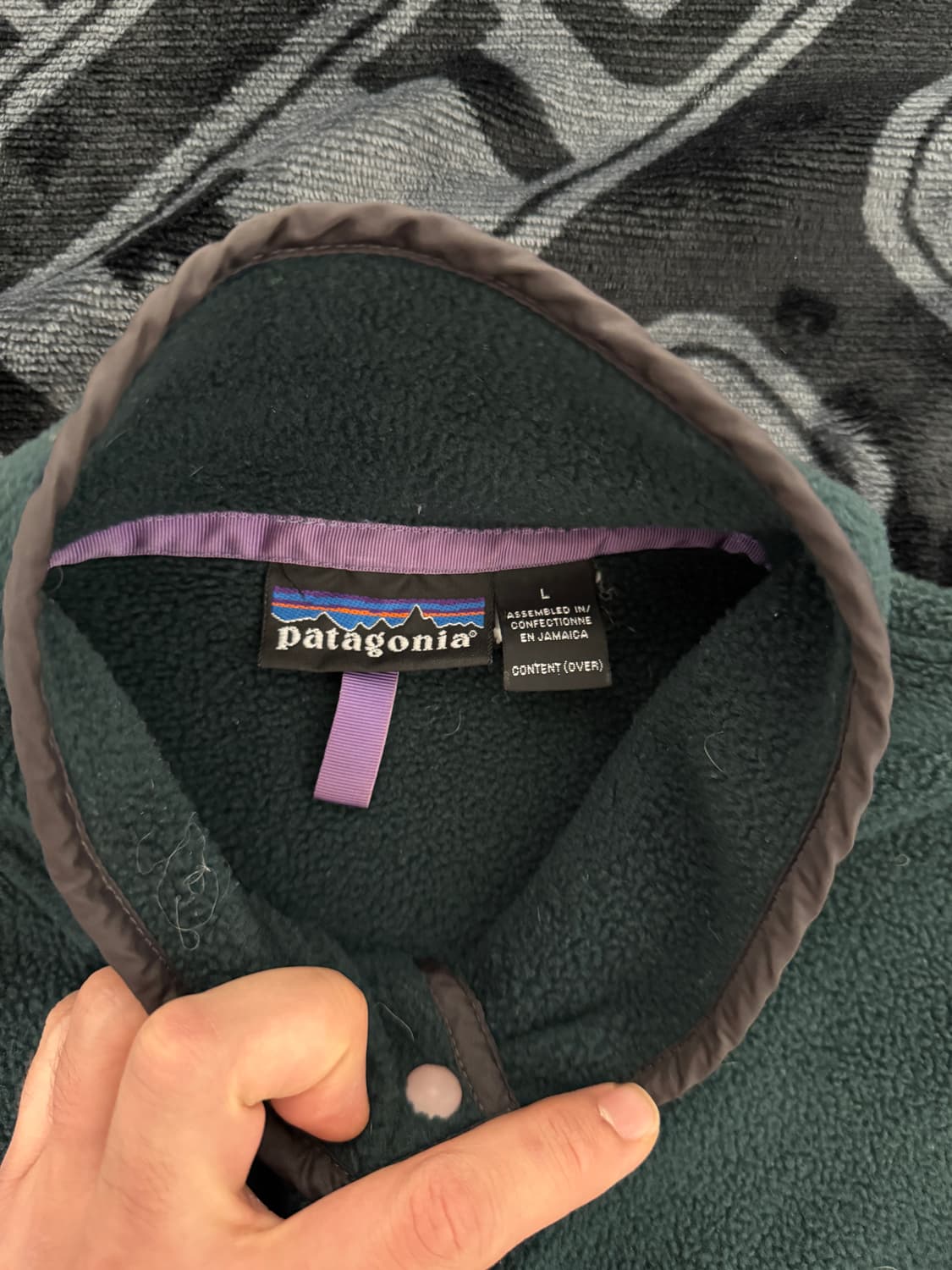 파타고니아 신칠라 스냅 티 풀 오버 그린 메이드 인 자메이카 상품이미지4