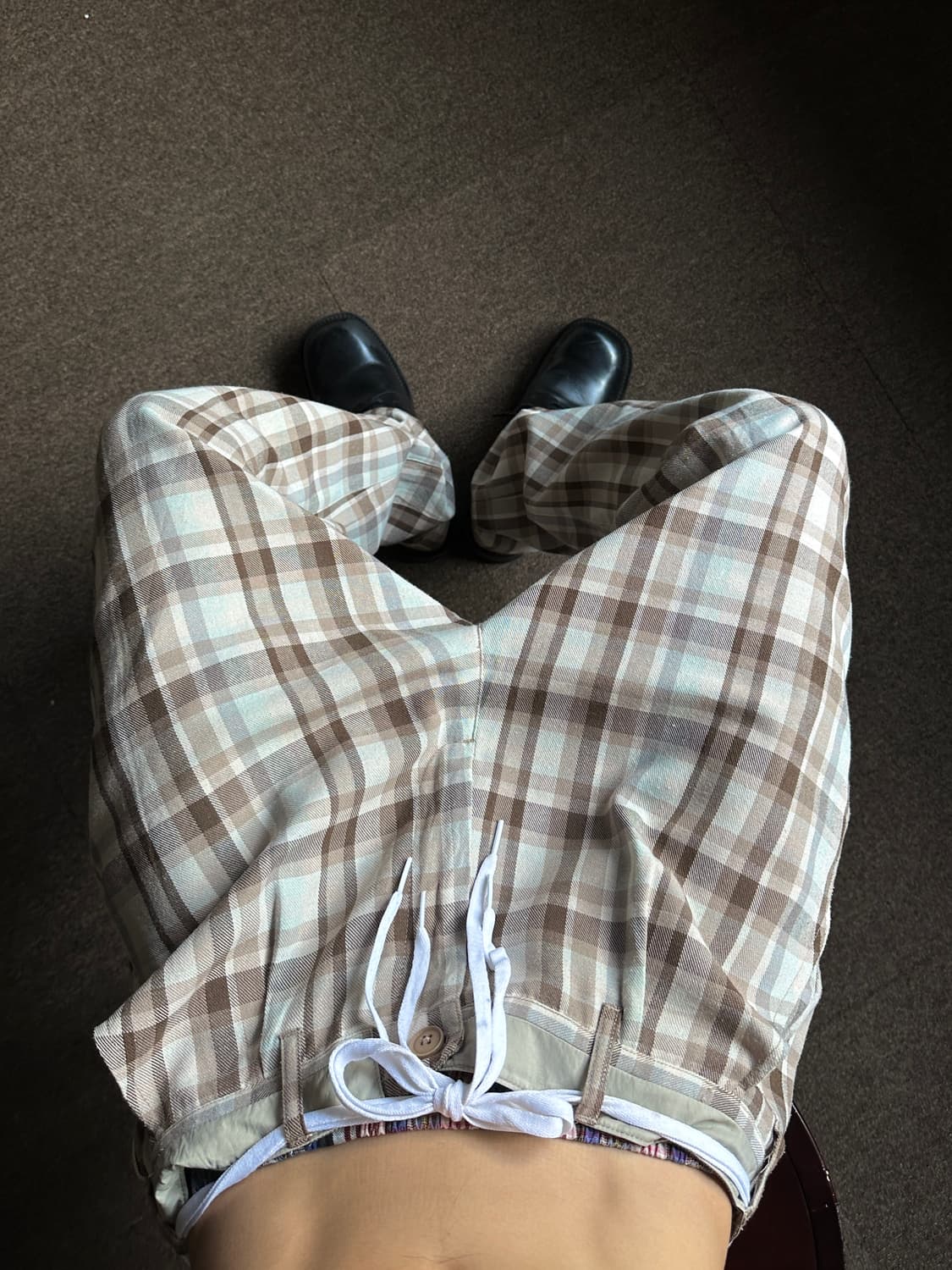 Niko And ... 트윌 체크 와이드 트라우저 상품이미지1