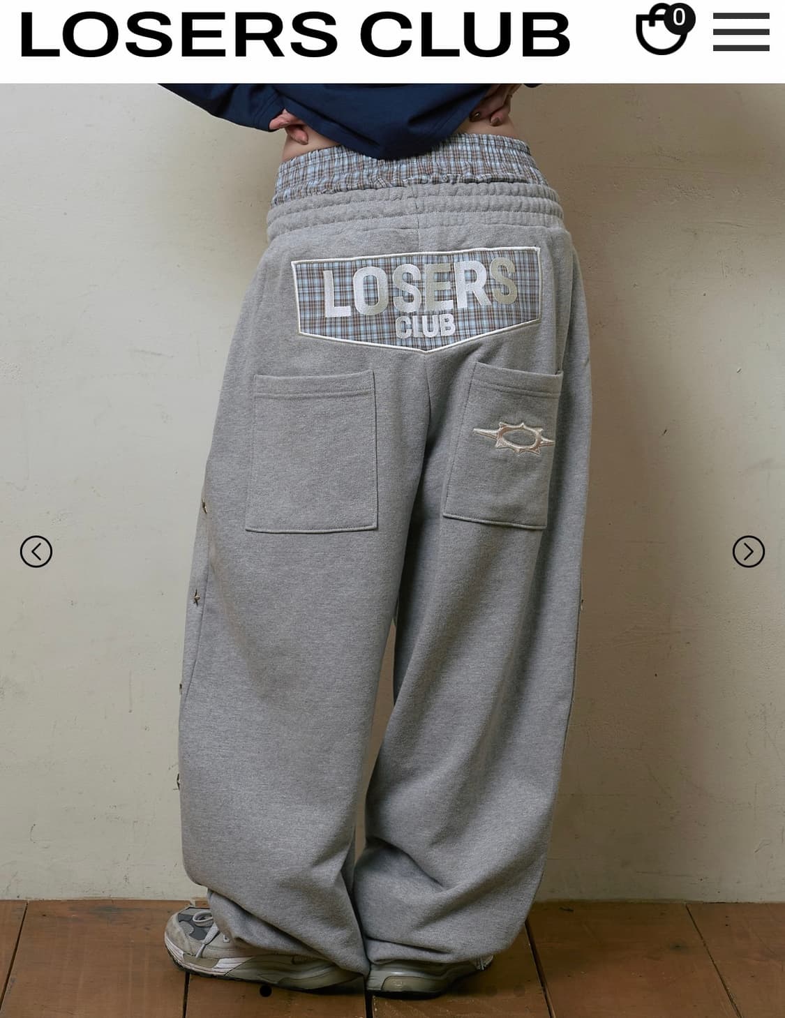 losersclub 루저즈클럽 레이어드 그레이 스웻팬츠 상품이미지1