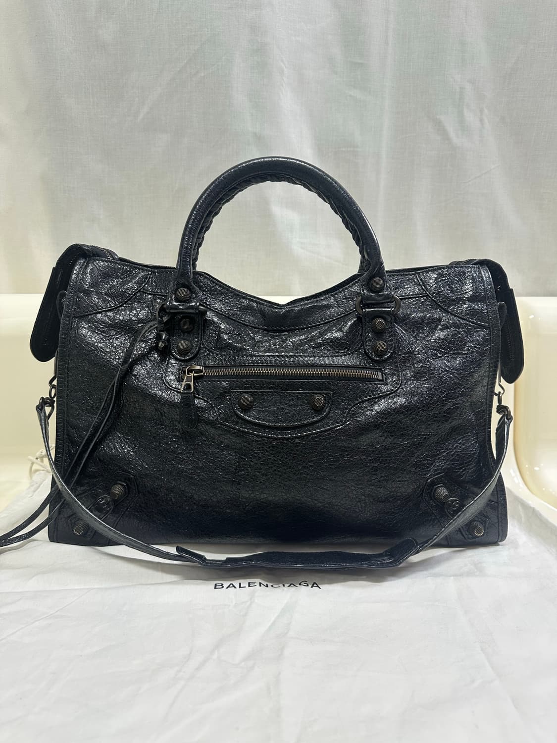 [A+ 정품] 발렌시아가 시티 모터백 미디움 블랙 상품이미지8