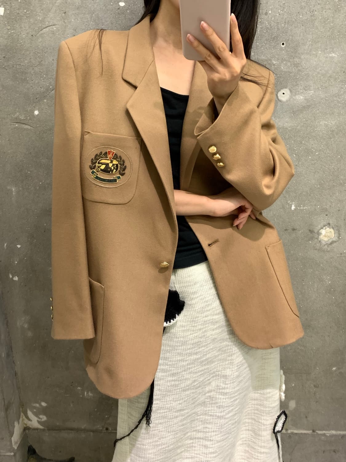 Burberry 버버리 베이지브라운 울 싱글 자켓 상품이미지1