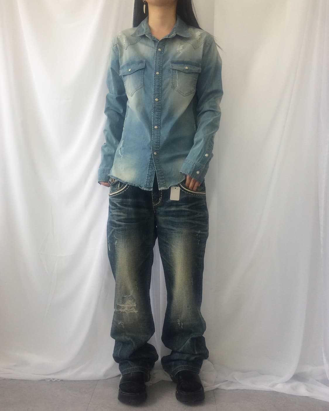 In the attic damage denim shirt 상품이미지5
