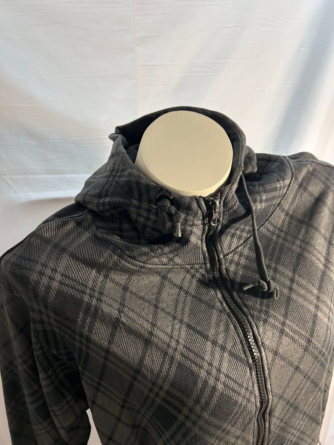 grey check hood zip-up 상품이미지2