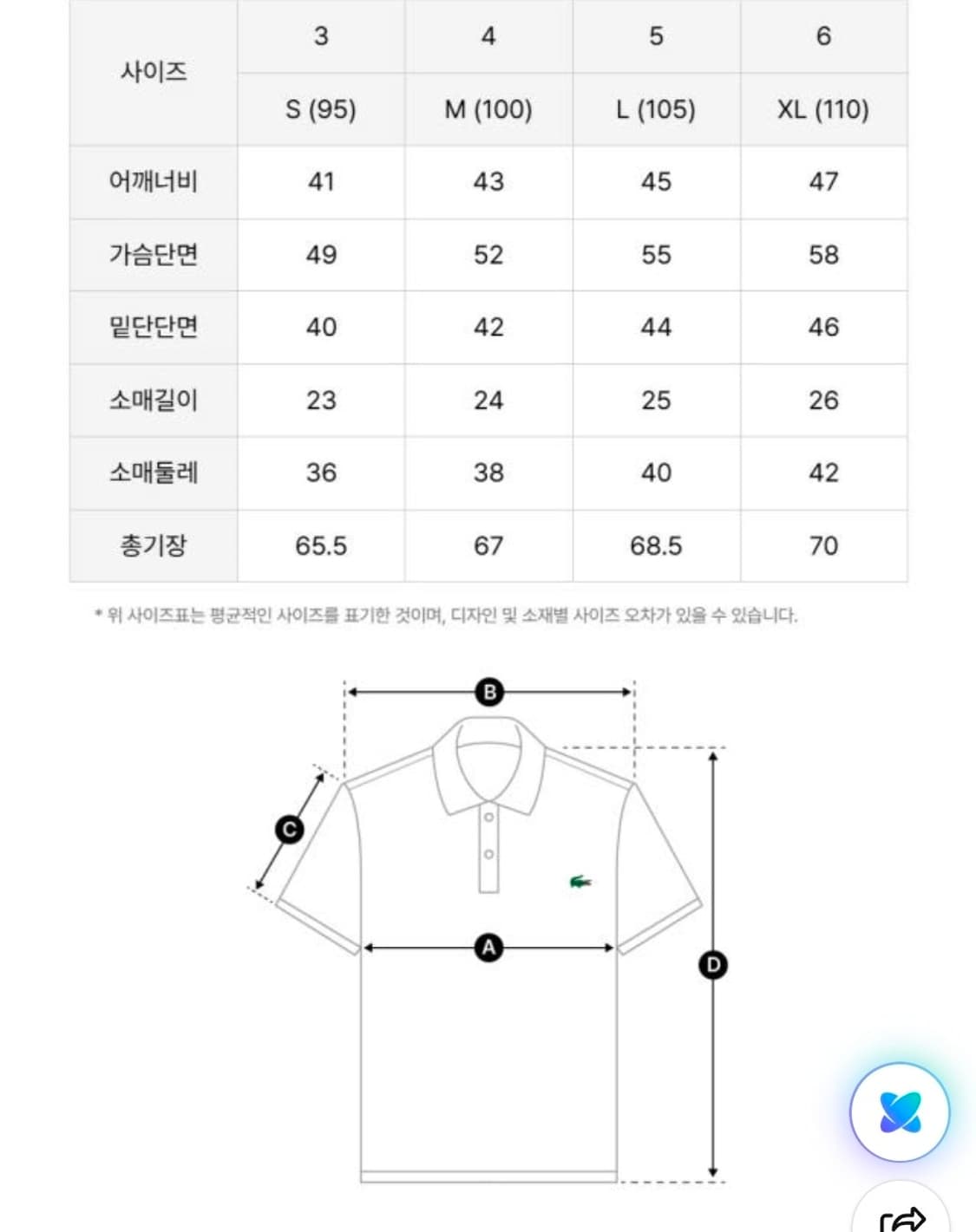 새제품(정가23.9만) 라코스테 립조직 니트 스웨터 카라티 폴로 셔츠 크 상품이미지8