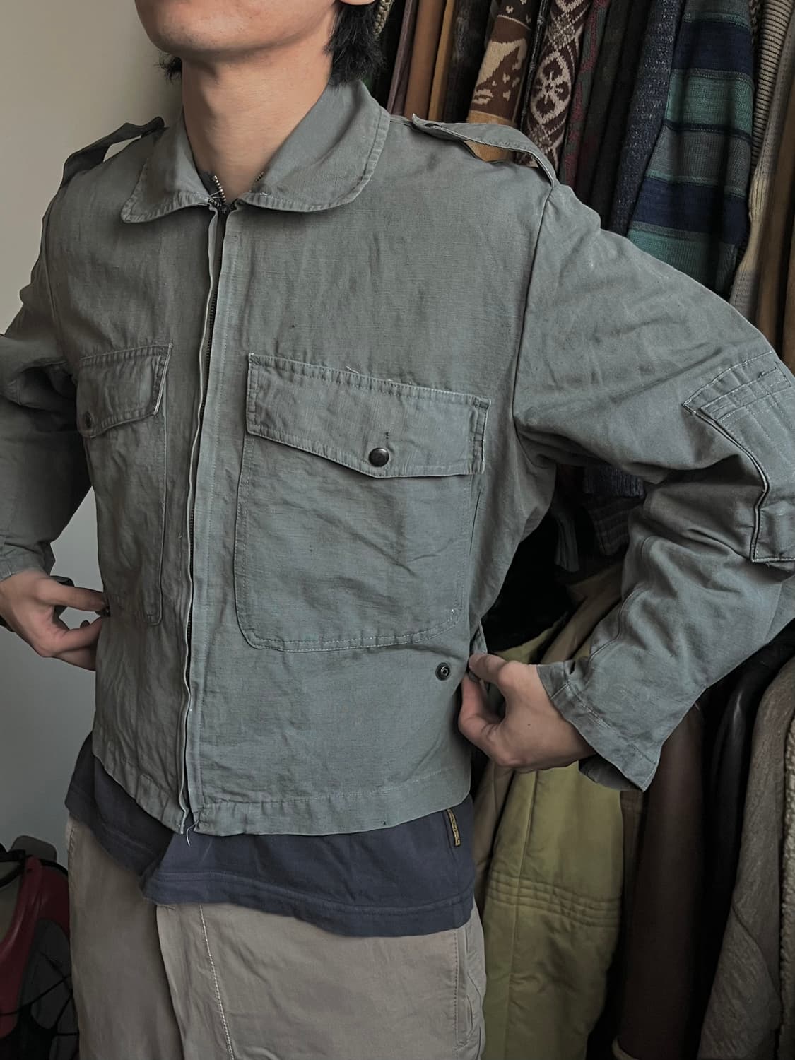 70s 이탈리아군 오리지널 플라이트 자켓 상품이미지5