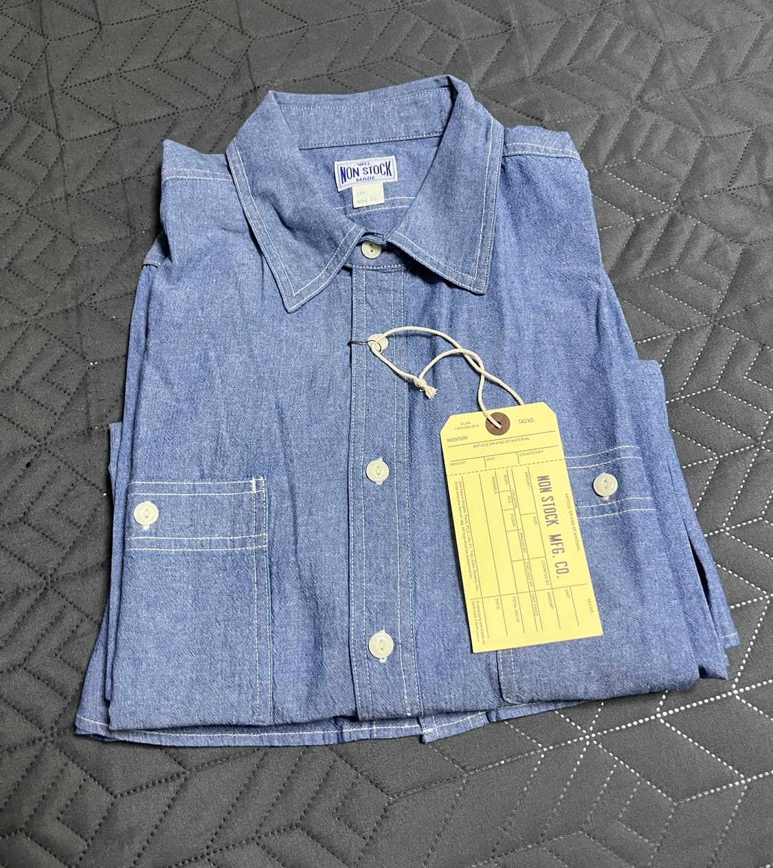 브론슨 논스탁 샴브레이 셔츠 XL 라이트 인디고 컬러 상품이미지4