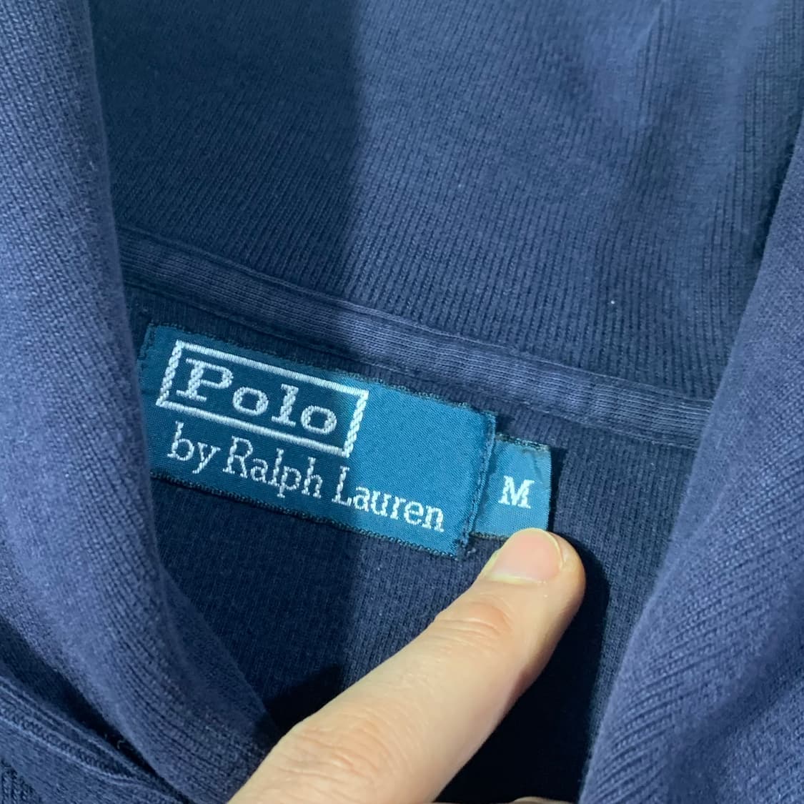 폴로 숄카라 코튼 니트 네이비 상품이미지3