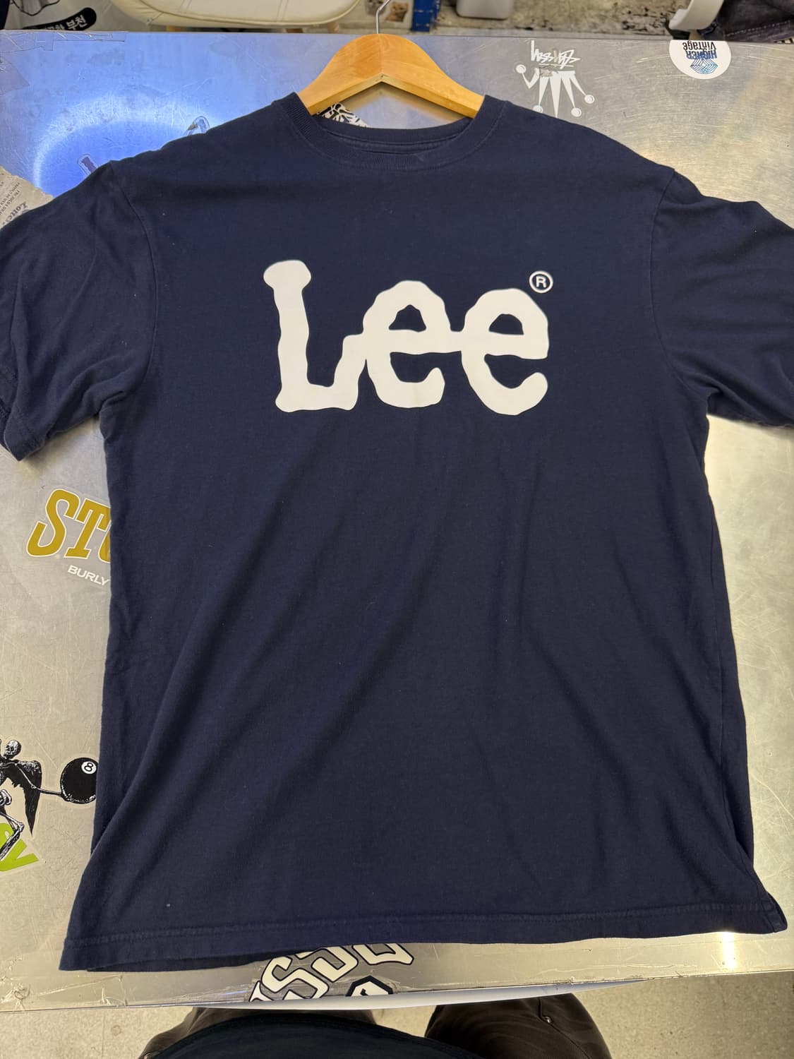 Lee 리 기본 로고 프린팅 네이비 반팔티 M 상품이미지2