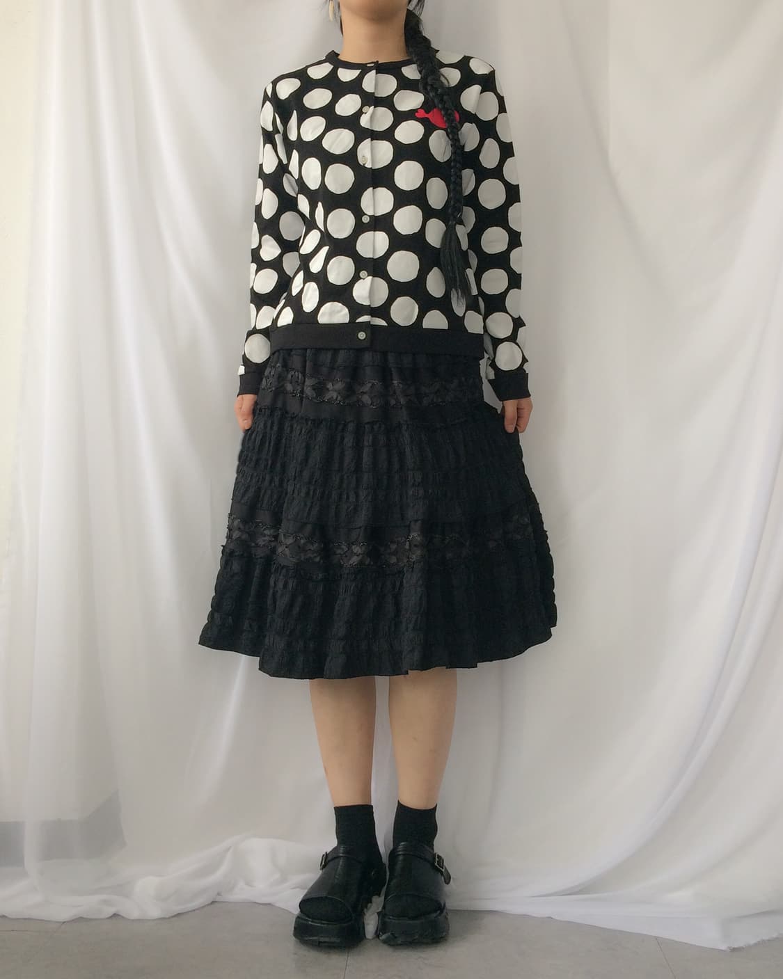 Dot pattern printing cardigan 상품이미지7