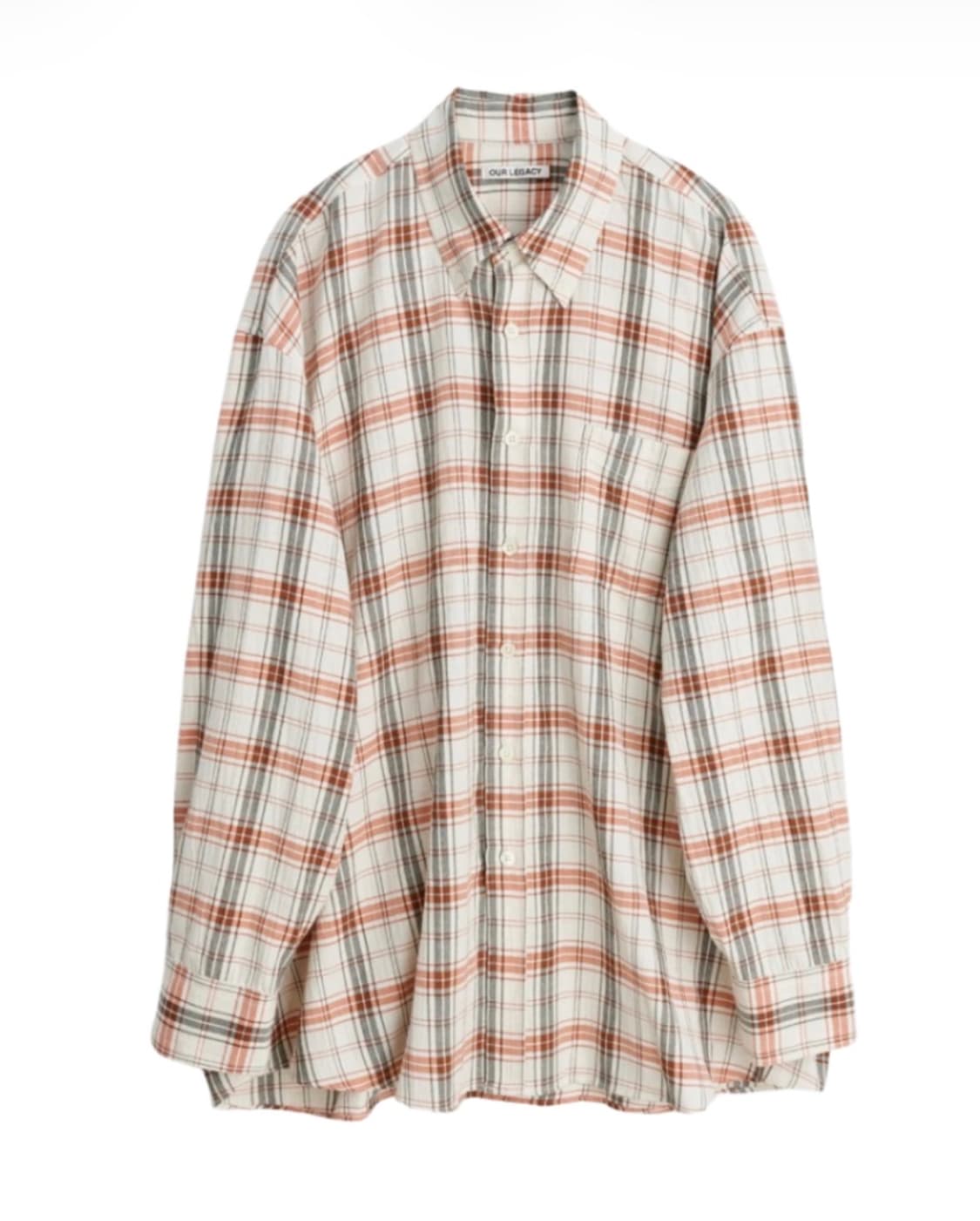 48)아워레가시 BD 셔츠 화이트오렌지메모리체크 상품이미지1