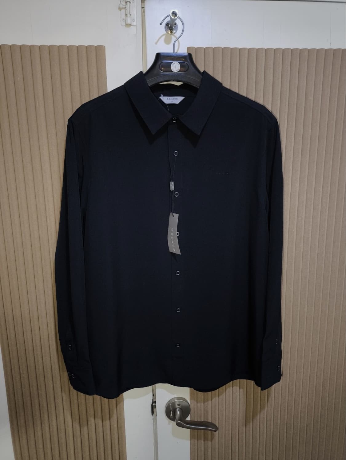 110 코모도 링클프리 기능성 원단 셔츠 블랙 상품이미지1