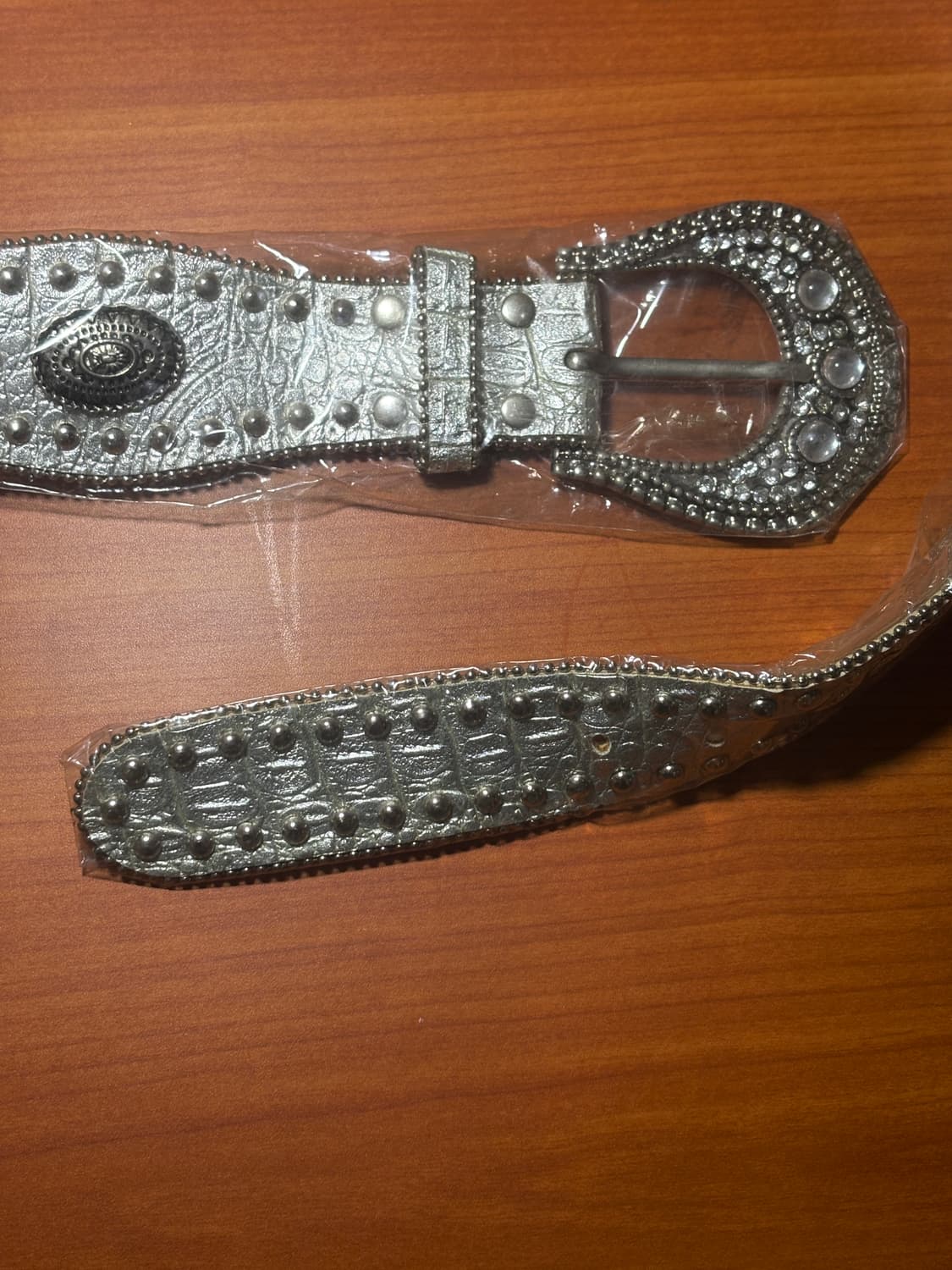 쇠맛 빈티지 실버 큐빅 포인트 벨트 상품이미지2