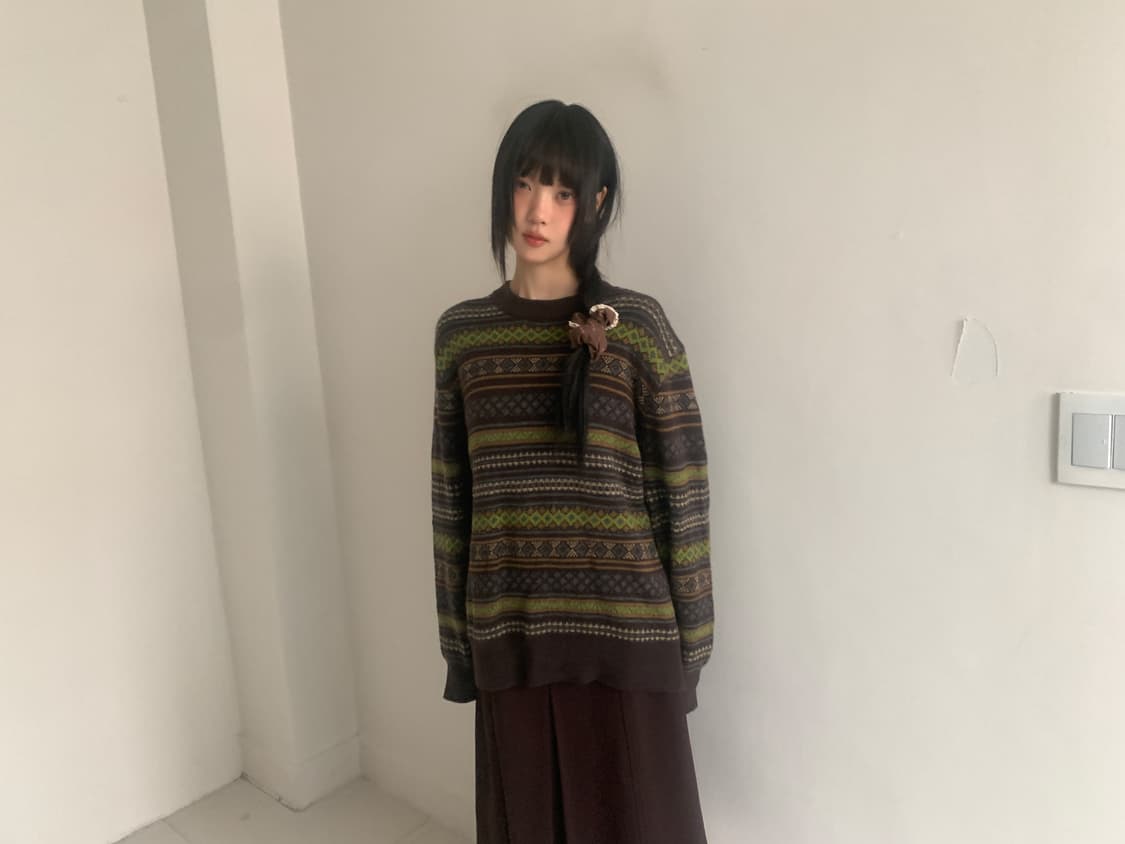 (Vintage)Wool slit long skirt 상품이미지4