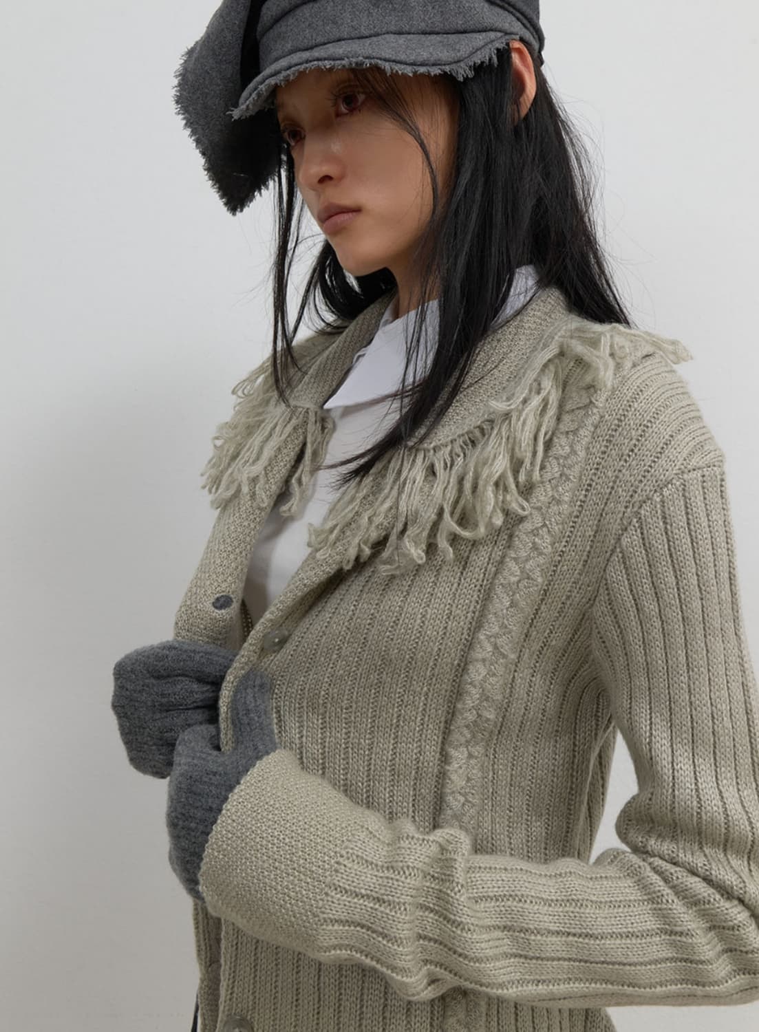 오호스 테슬 니트 가디건 그레이 1 상품이미지2