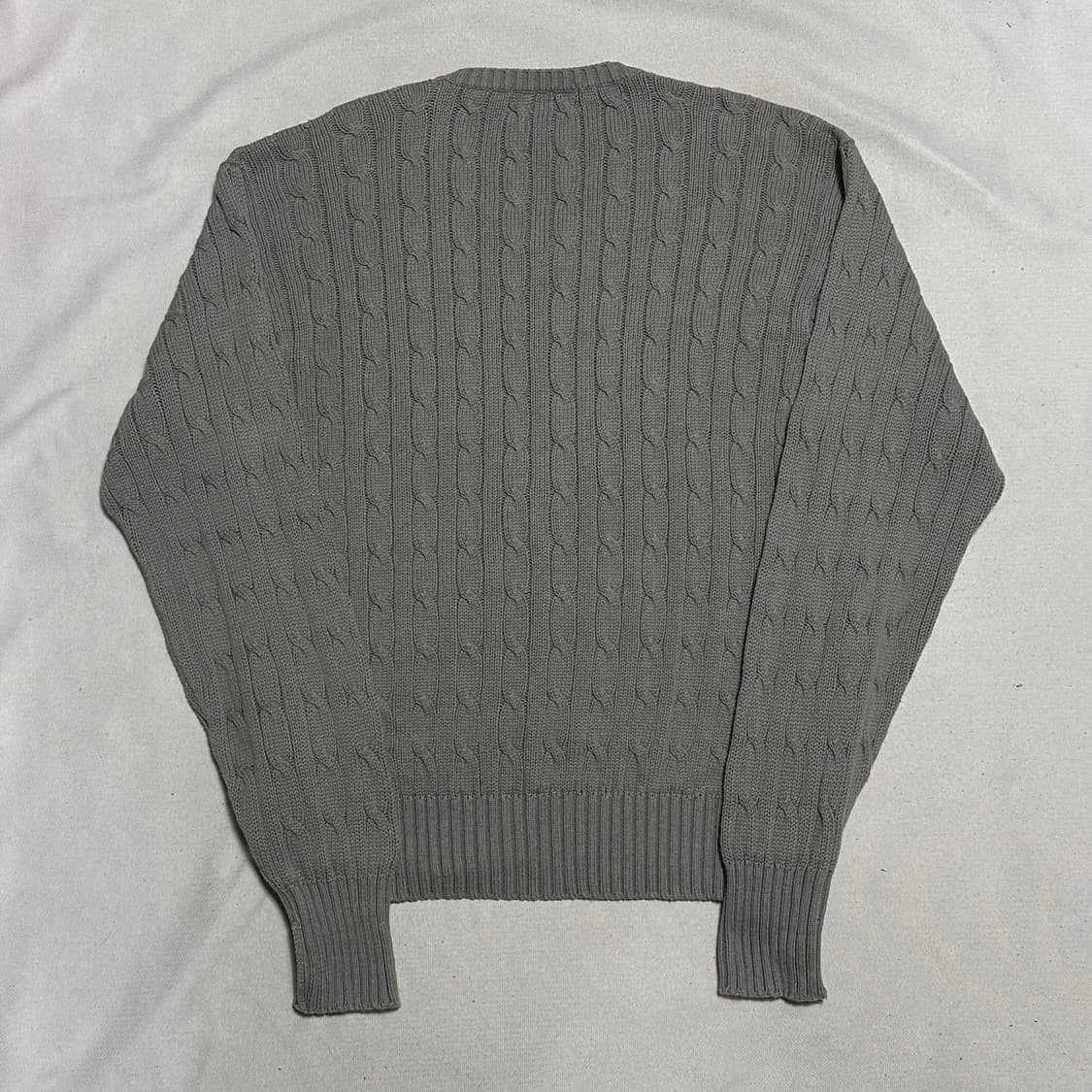 95 폴로랄프로렌 코튼 그레이 브이넥 케이블 니트 상품이미지3