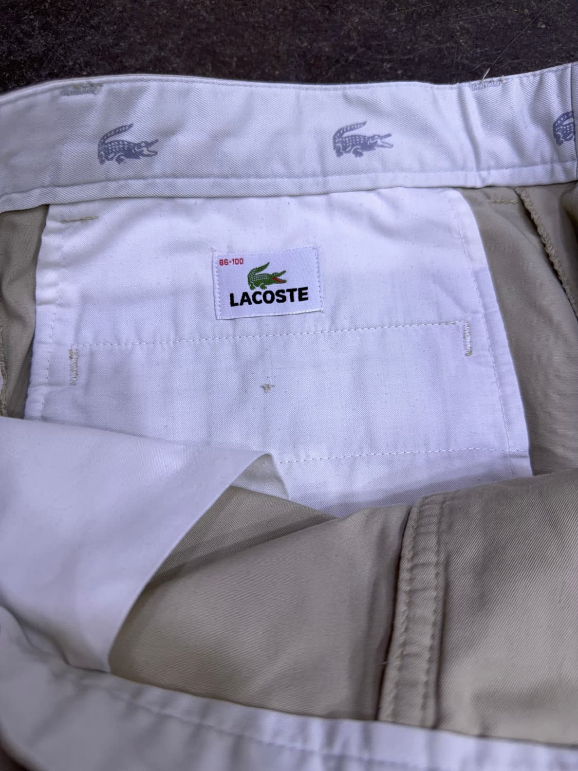 라코스테 클래식핏 투턱 치노팬츠 베이지 면바지 L 상품이미지8
