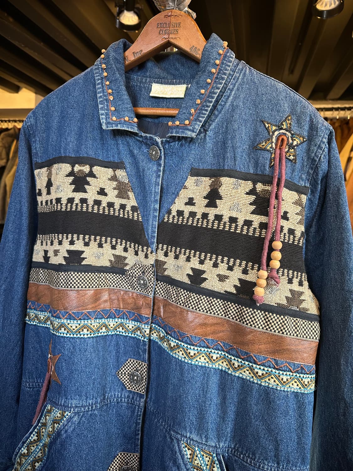 Unknown 오리엔탈 아즈텍 에스닉 데님 자켓 상품이미지4