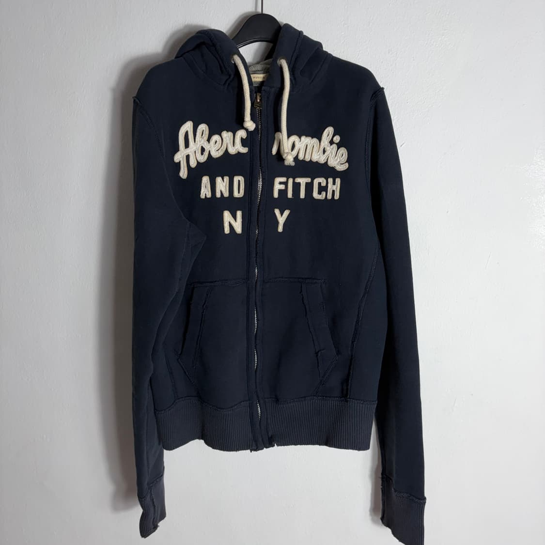 A&F 아베크롬비 로고 네이비 후드집업 NY(S) 상품이미지1