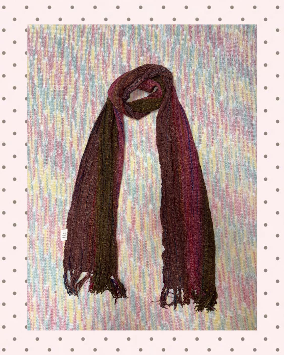 핑크 카키브라운 머플러 상품이미지1