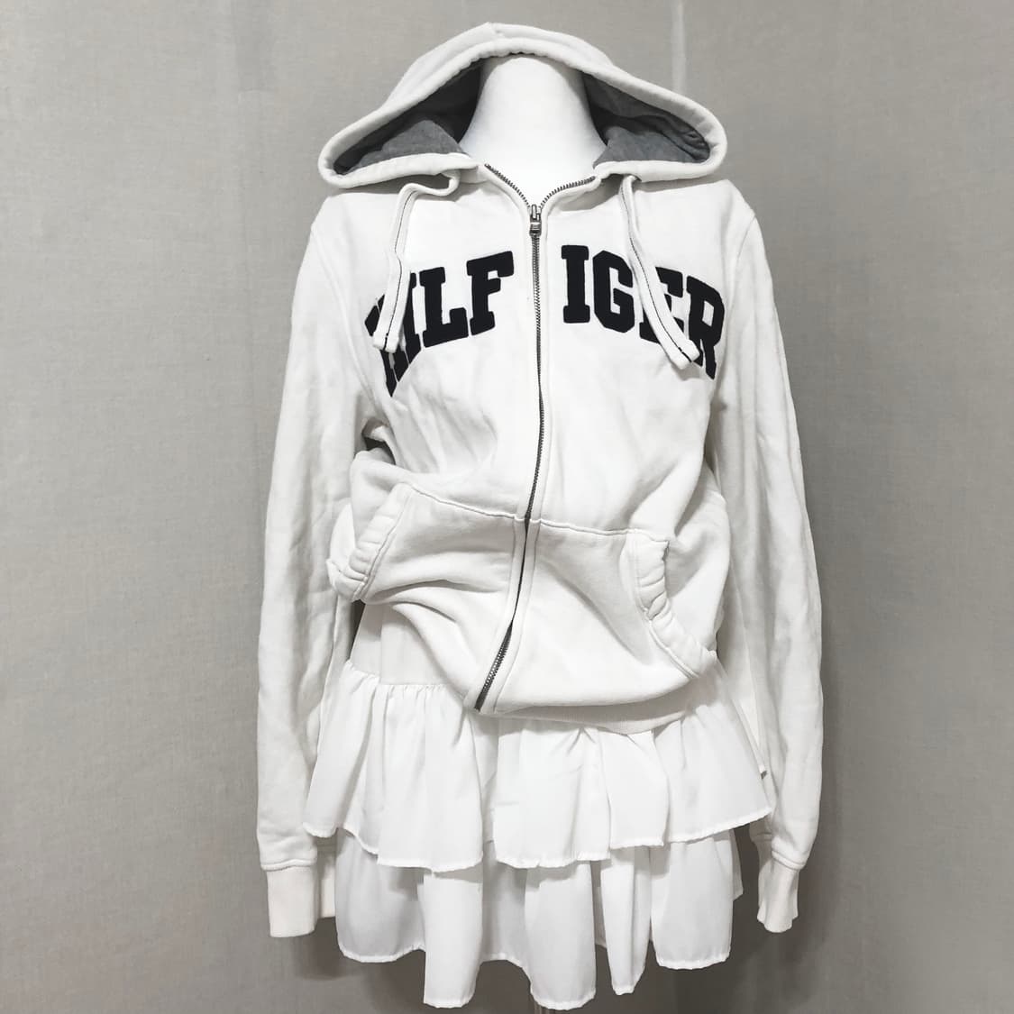 타미 화이트 로고 후드집업 M 상품이미지1