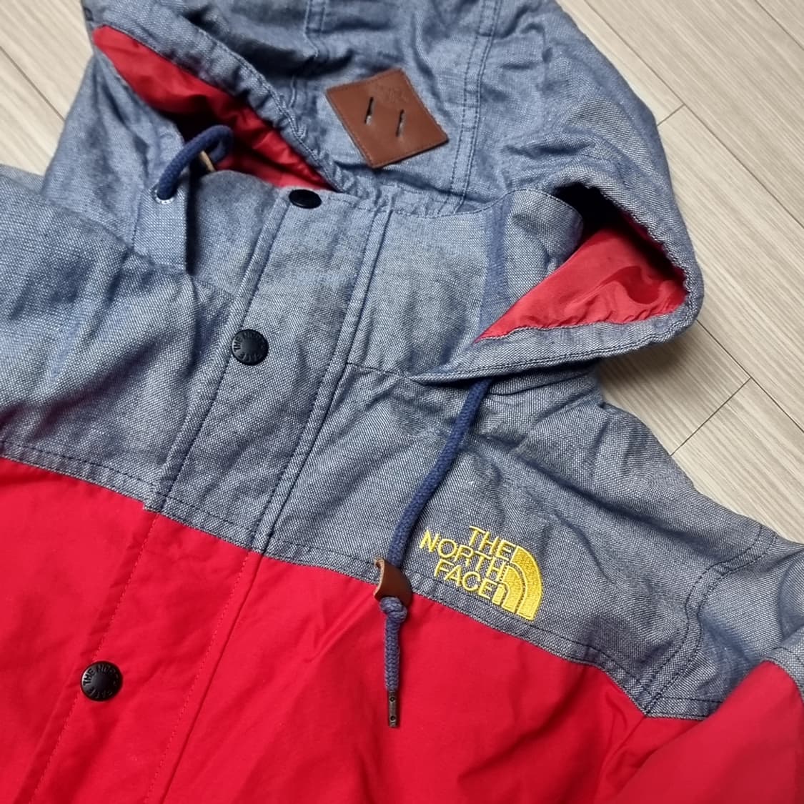 90s 빈티지 노스페이스 등산자켓 회색/레드(100) 상품이미지1