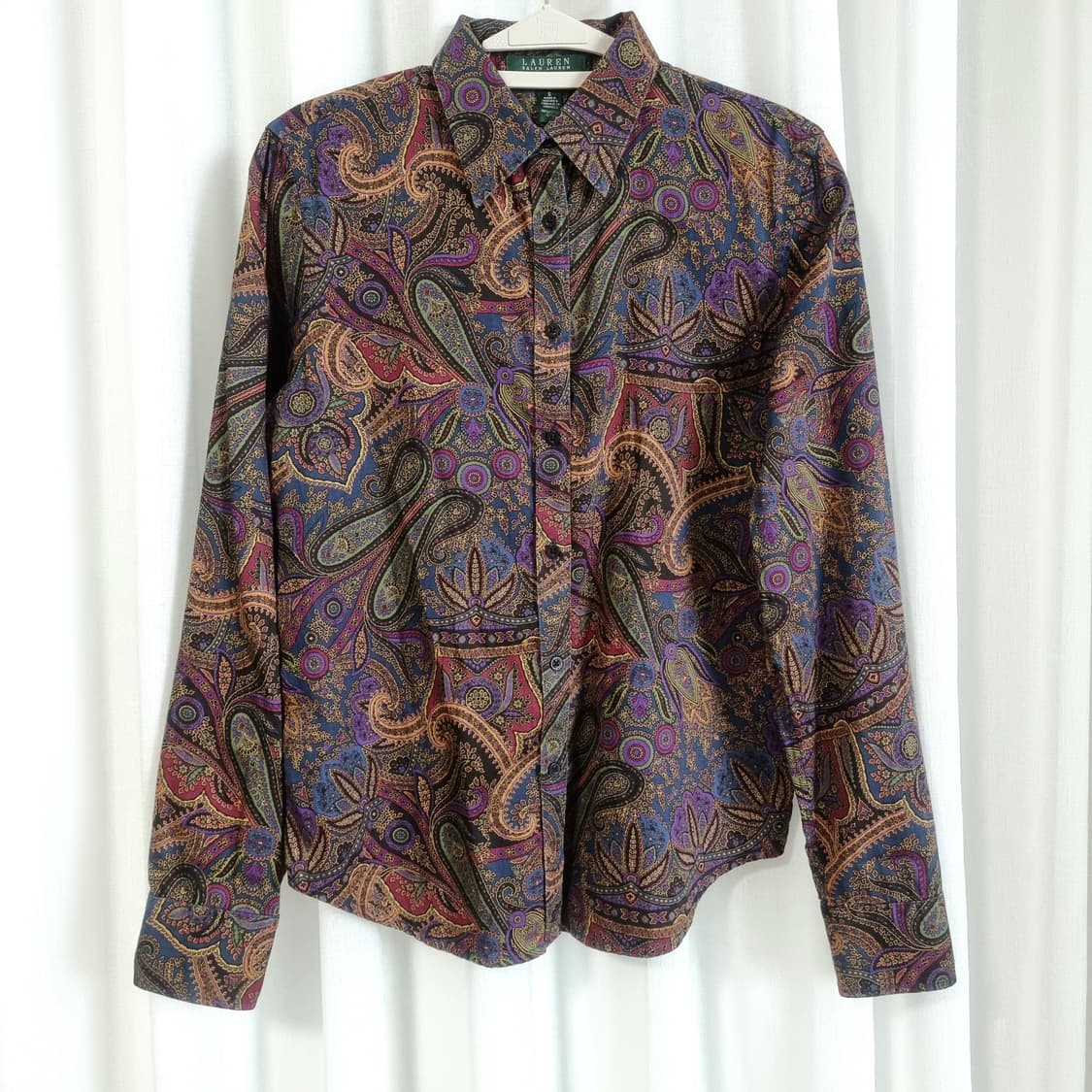 랄프로렌 페이즐리 코튼 셔츠 블라우스 (55사이즈/표기S) 상태최상 상품이미지1