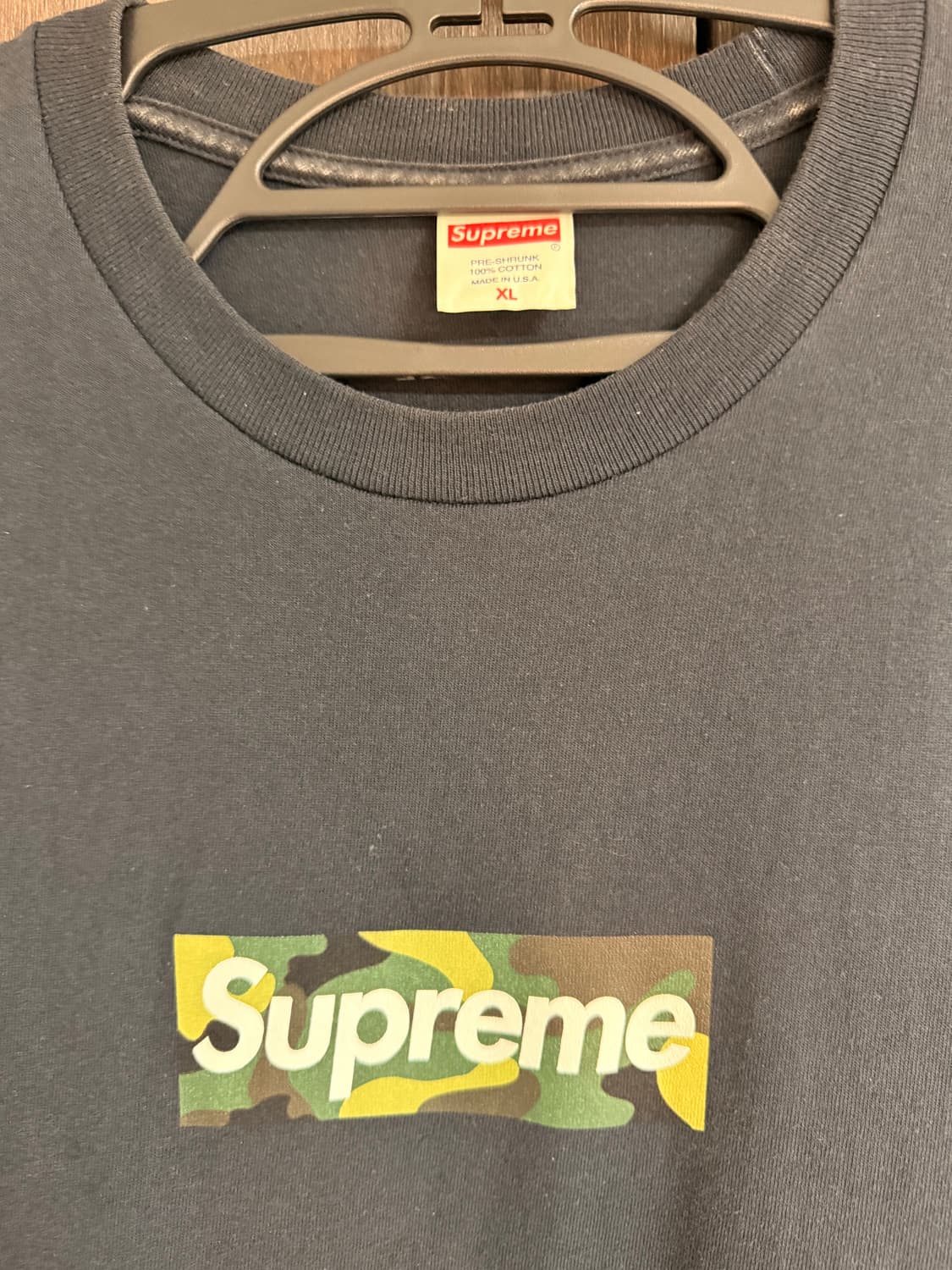 슈프림 카모 박스로고 네이비 반팔XL 상품이미지1