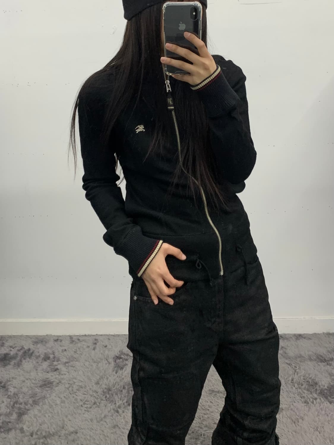 버버리 블루라벨 울 니트 집업 상품이미지1