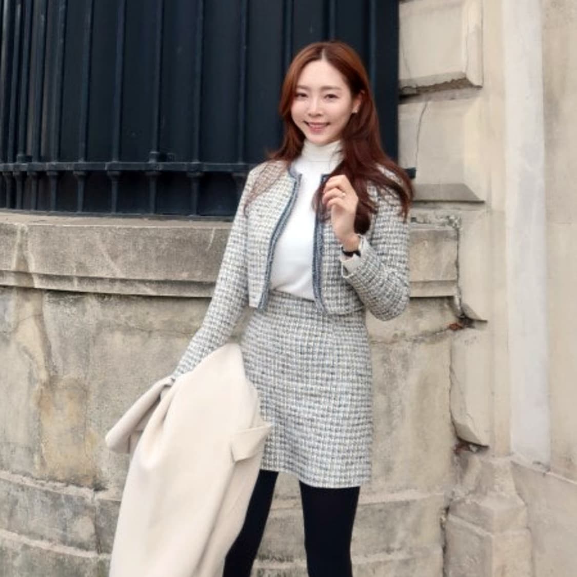 슈퍼린짱 1104라이너(1104LINER.L) 트위드 투피스 55 새상품 상품이미지2