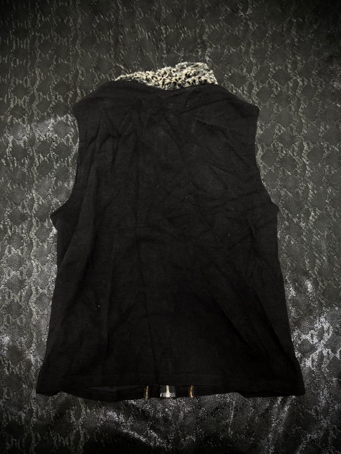 “Vintage” Leopard Detail Black Vest Zip  상품이미지8