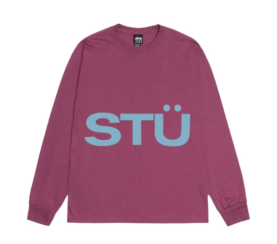 스투시 올 캡스 롱슬리브 티셔츠 베리 M Size 상품이미지1