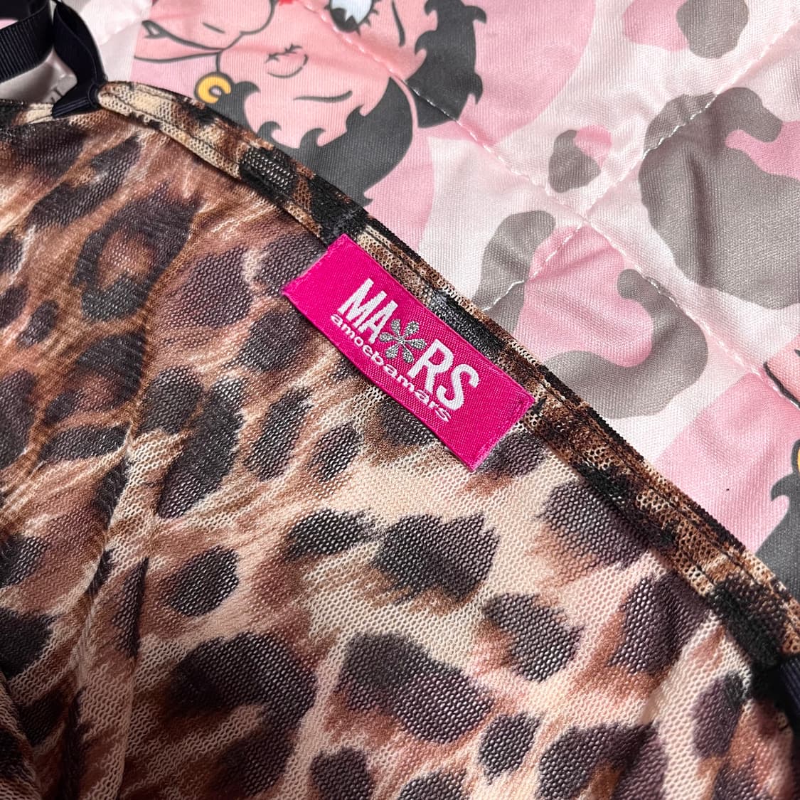 마즈 MA*RS 갸루 대장 레오파드 호피 리본 슬리브리스 캐미솔 mars 상품이미지2