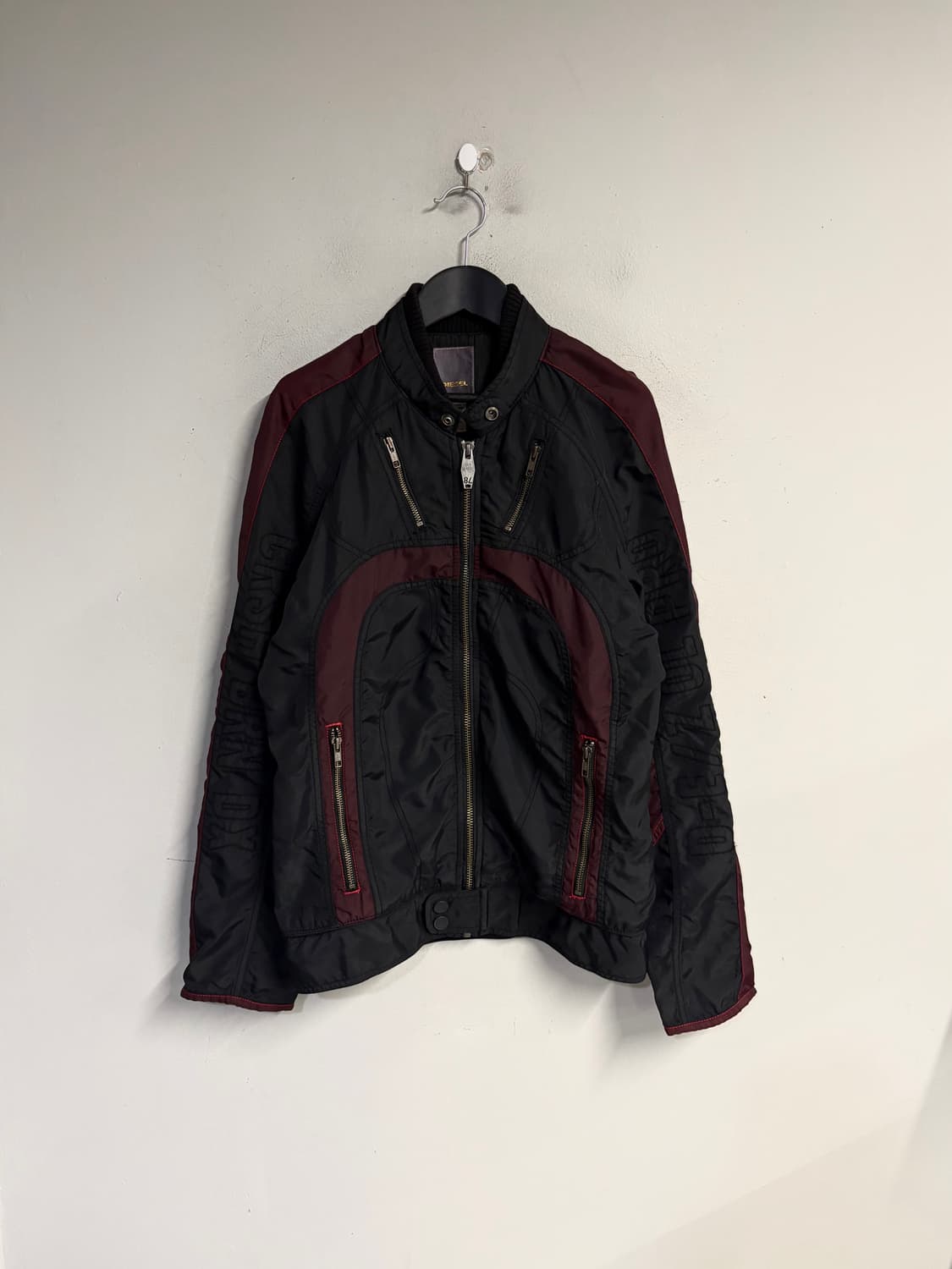 DIESEL biker jacket burgundy  상품이미지1